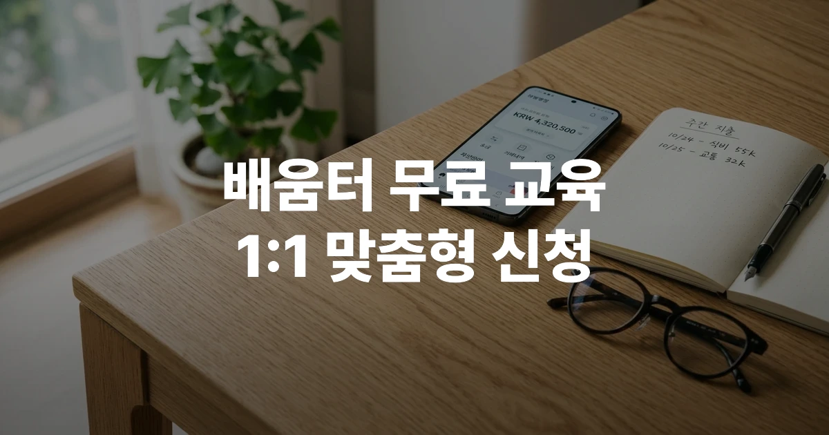 스마트폰 뱅킹 앱과 돋보기안경이 놓인 테이블 썸네일 이미지