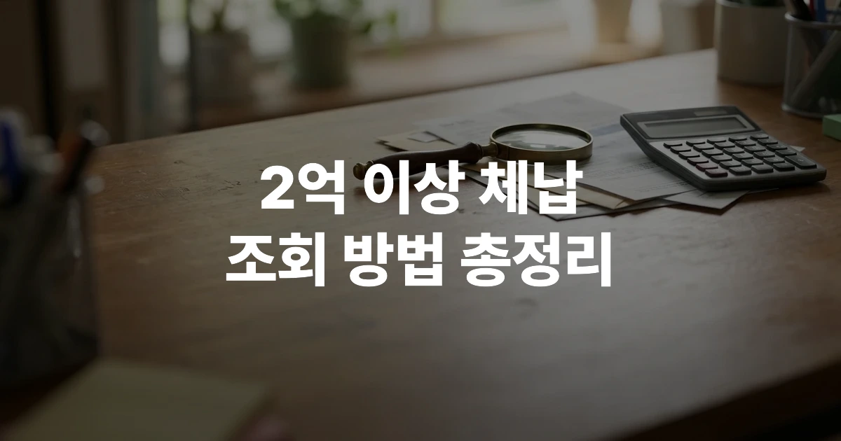 국세청 홈페이지 고액 체납자 조회 화면
