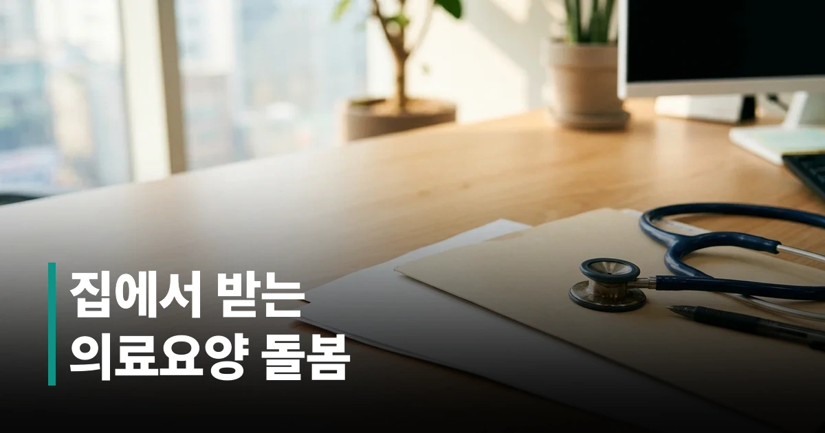 진료 서류와 청진기가 놓여 있는 책상 위의 정물 모습
