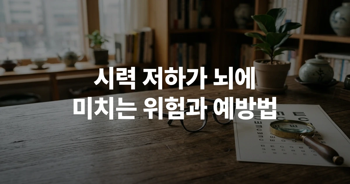 노인 시력 검사와 돋보기 안경