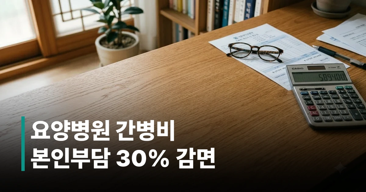 요양병원 간병비 지원 30% 정책 안내 서류와 계산기