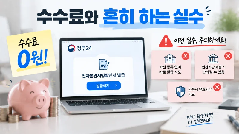 본인서명사실확인서 인터넷 발급 전 최초 주민센터 방문 필요 여부를 설명하는 이미지