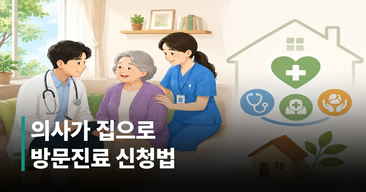 장기요양 재택의료센터에서 의사와 간호사가 어르신을 방문 진료하는 모습