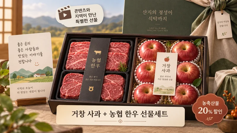 거창 사과와 농협 한우로 구성된 e경남몰 추석 선물세트