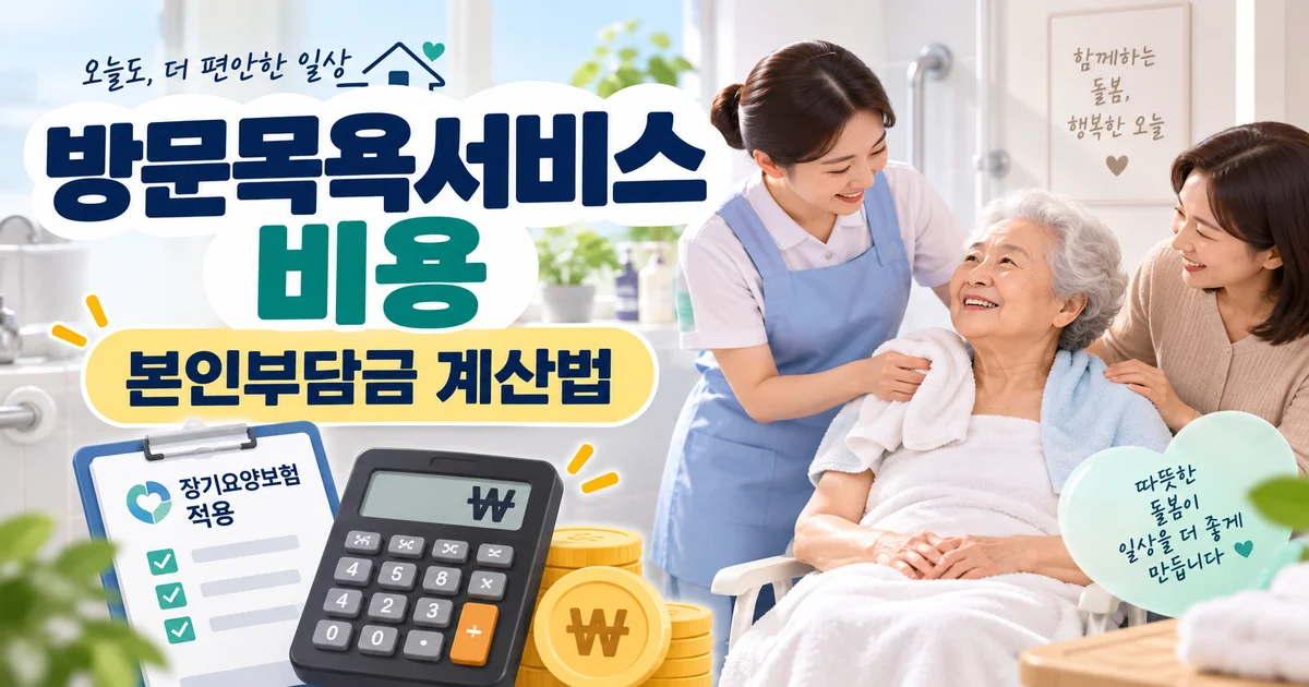 방문목욕서비스 비용과 본인부담금 확인 안내