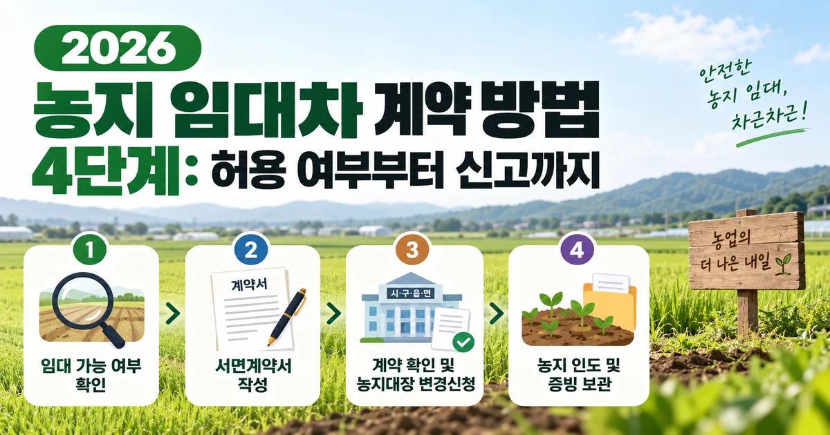 농지 임대차 계약서와 지적도 확인 자료