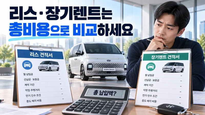 리스·장기렌트는 총비용으로 비교하세요