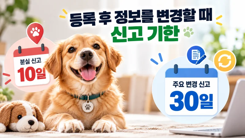 등록 후 정보를 변경할 때 신고 기한