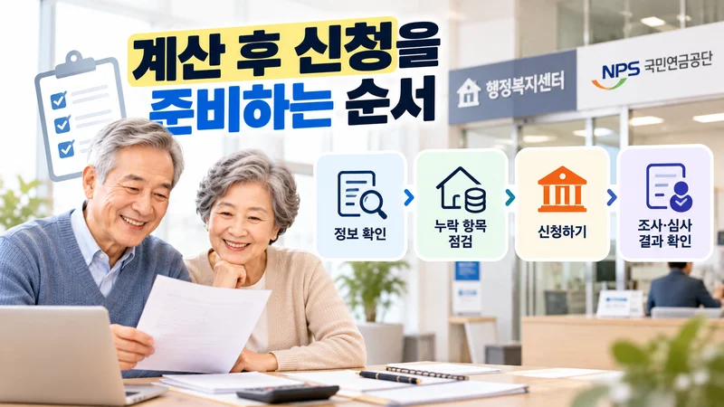 계산 후 신청을 준비하는 순서